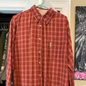 Columbia, Men's button-up shirt, Rust, Size L